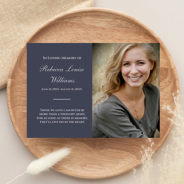 Memorandumkort med fotolblått Grått Inbjudningar (Skapare uppladdad)