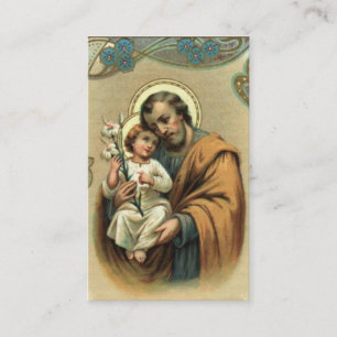 Memorare bön St Joseph & Jesus heligakort Visitkort
