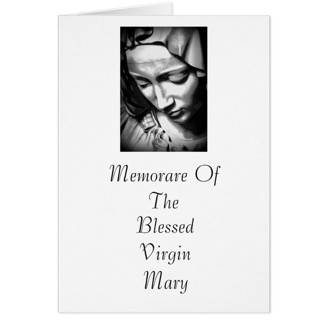 Memorare från den välsignade jungfrun Mary Hälsningskort (Framsidan)
