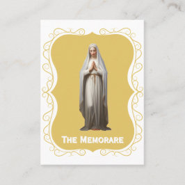 Memorare Prayer Card - Guld-bakgrund Placeringskort