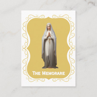 Memorare Prayer Card - Guld-bakgrund Placeringskort