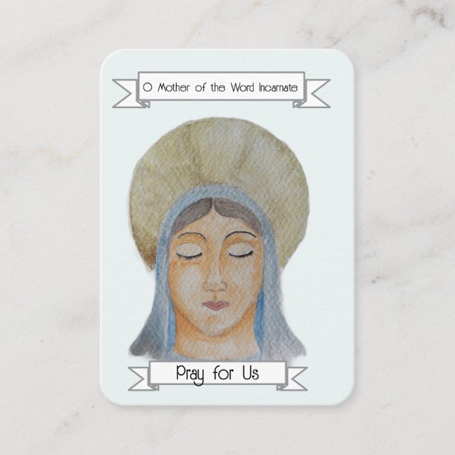 Memorare Prayer Card - välsignad Mary Visitkort (Framsida)