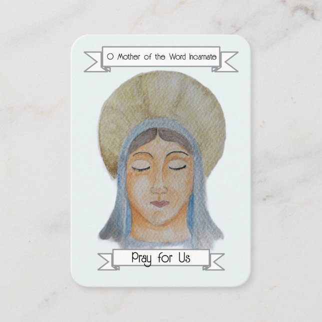 Memorare Prayer Card - vårt Dam Visitkort (Framsida)