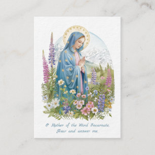 Memorare Prayer Mor Mary Snö Fireweed Alaska Tilläggskort