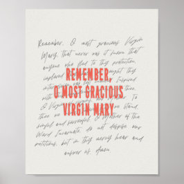 Memorare Prayer Poster