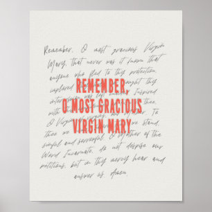 Memorare Prayer Poster