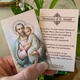 Memorare Prayer St. Joseph & Jesus Heliga Card Visitkort