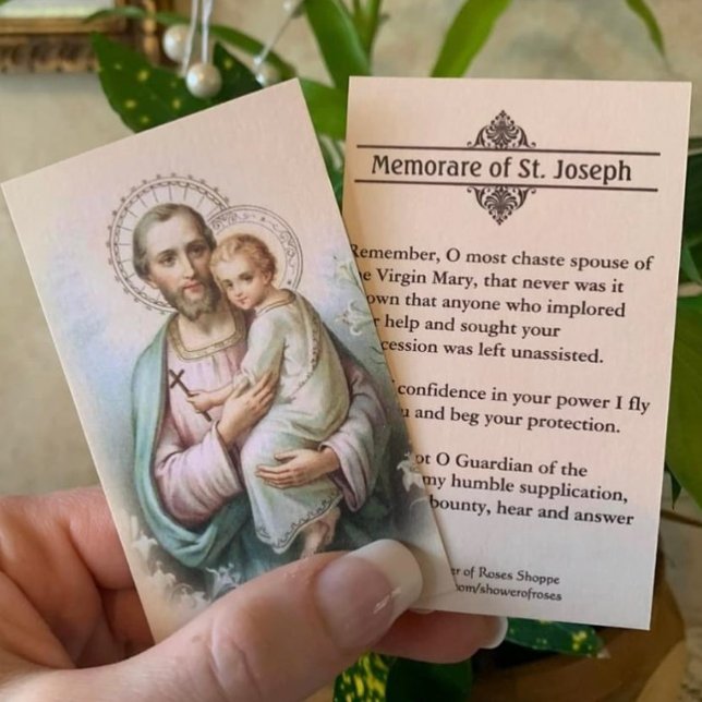 Memorare Prayer St. Joseph & Jesus Heliga Card Visitkort (Skapare uppladdad)