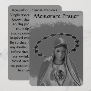 Memorare Prayer till Virgin Mary Flat Card