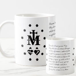 Memorare Prayer Virgin Mary Miraculous Medal Kaffemugg