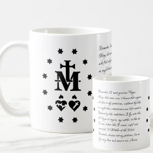 Memorare Prayer Virgin Mary Miraculous Medal Kaffemugg