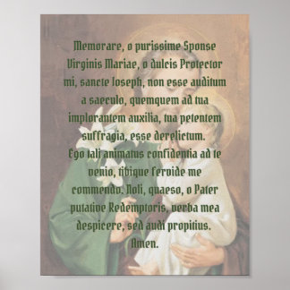 Memorare till St Joseph Poster