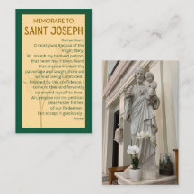 Memorare till St Joseph Prayer-kort