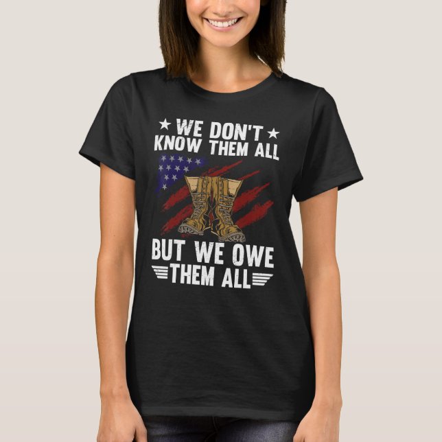 Memoriadagen vi äger dem alla patriotiska veterane t shirt (Framsida)