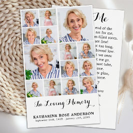 Memorial 14 Photo Collage Funeral Prayer Cards Visitkort