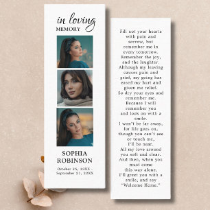 Memorial 3 Photo Collage Funeral Prayer Card Mini Visitkort