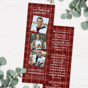 Memorial 3 Photo Funeral Prayer Bookmark Play Litet Visitkort