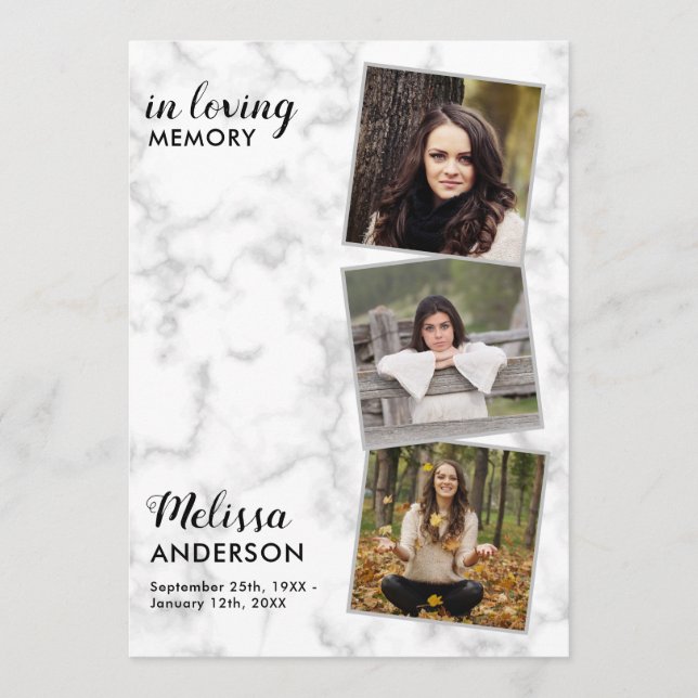 Memorial 3 Photo Order Funeral Program (Framsida)