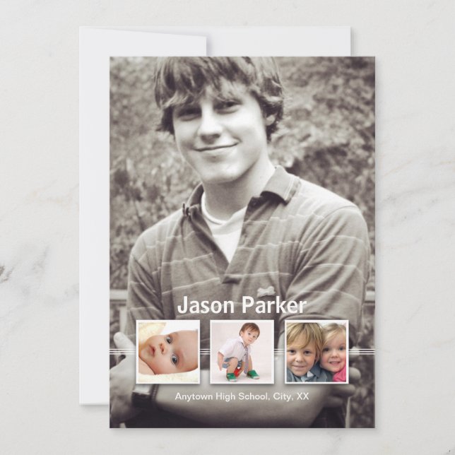 Memorial 4 Foto Studenten-meddelande Inbjudningar (Framsida)