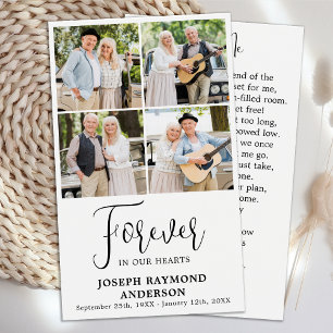 Memorial 4 Photo Collage Funeral Prayer Cards Visitkort