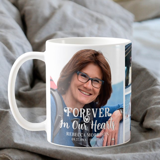 Memorial 4 Photo Forever i hearts Keepsak Kaffemugg (Skapare uppladdad)