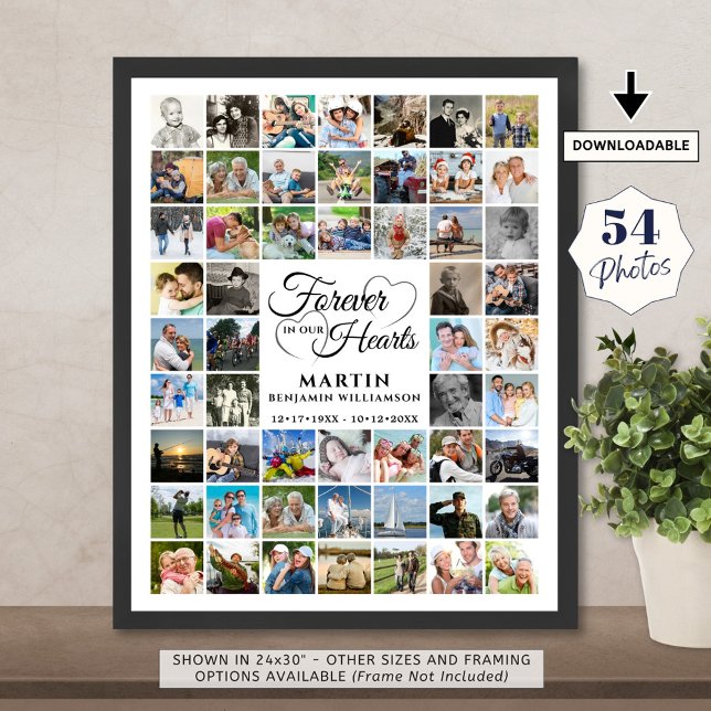 Memorial 54 Fotokollage FÖR VÅRA HJÄRTOR Poster (Skapare uppladdad)