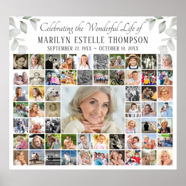 Memorial 59 Photo Collage Firande of Life Poster (Framsidan)