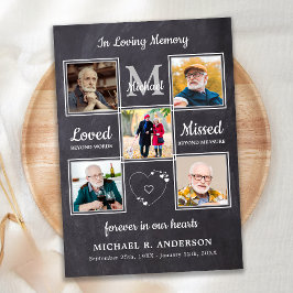 Memorial 5 Photo Collage Firande of Life Inbjudningar