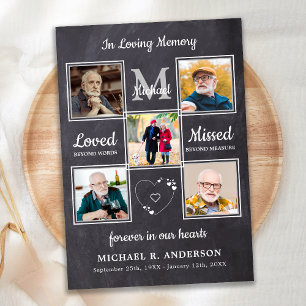 Memorial 5 Photo Collage Firande of Life Inbjudningar