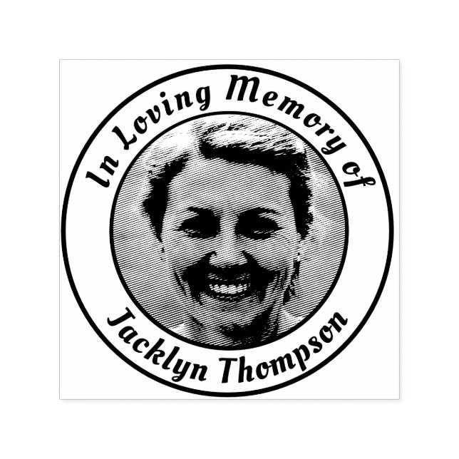 Memorial Add Namn Photo Self-Inking Frimärke Självfärgande Stämpel (Design)