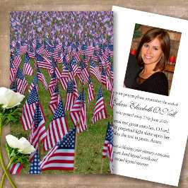 Memorial American Flaggor Prayer Sympathy Cards Visitkort