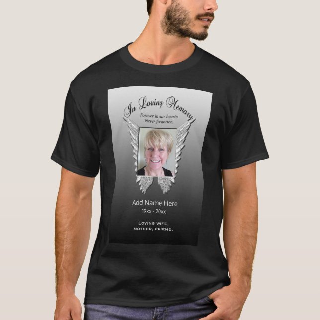 Memorial | Angel Vingar Photo silver T Shirt (Framsida)