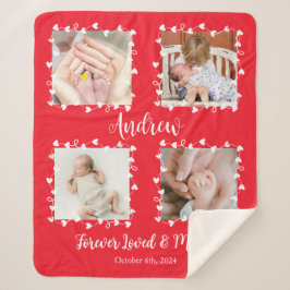 Memorial Baby Loss Red Photo Blanket Gift