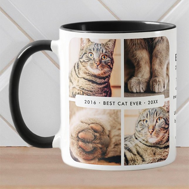 Memorial Best Cat, någonsin modernt fotokollage Mugg (Skapare uppladdad)