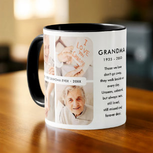 Memorial Best Grandma Aldrig Modern Photo Collage Mugg