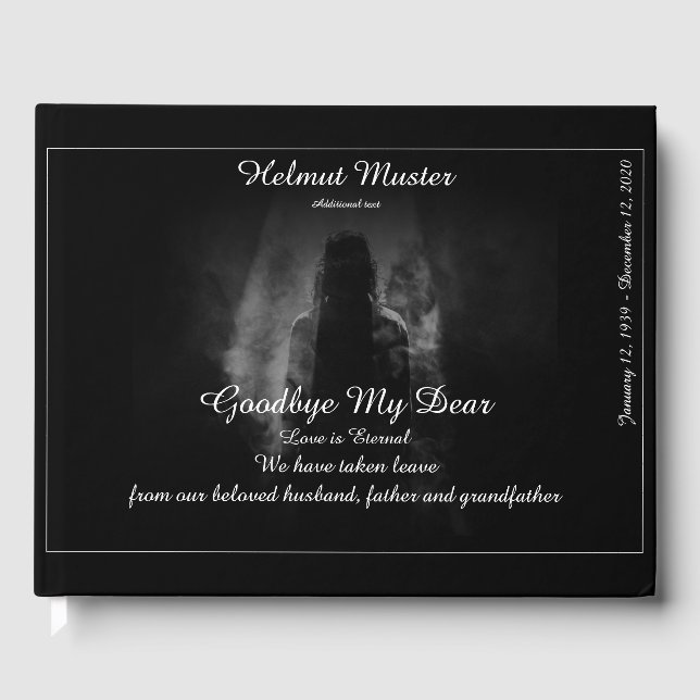 Memorial Binder i ljuset - adjö min käre Gästböcker (Framsida)