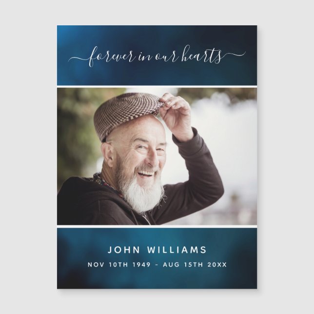 Memorial blå himmel-fotot kärlek alltid magnet (Framsida)