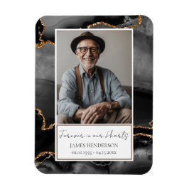 Memorial Black och Guld Photo Keepsak Magnet