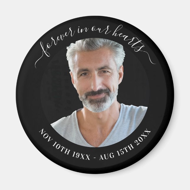 Memorial Black Photo kärlek alltid Magnet (Framsidan)