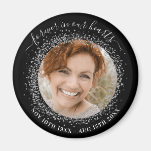 Memorial Black silver-foto kärlek alltid Magnet
