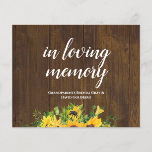 Memorial Bord Visning Shelf Rustic Bröllop-tecken