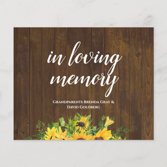 Memorial Bord Visning Shelf Rustic Bröllop-tecken (Framsida)