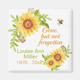 Memorial Borta men inte glömd Blommigt Solros Magnet