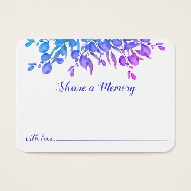 Memorial Botanical Foliage  ett minneskort Visitkort (Framsidan)