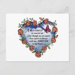 Memorial Butterfly Dikt Vykort