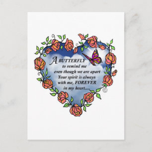 Memorial Butterfly Dikt Vykort