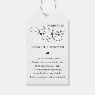 Memorial Candle Firande i Life Candle-favoriten Presentetikett