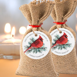 Memorial Cardinal Gräs Photo MATAR BIRDS Gåvor Etiketter