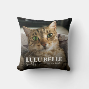 Memorial Cat Photo-Tassavtryck på våra hjärtan Kudde