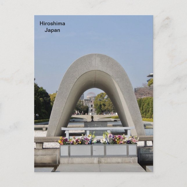 Memorial Cenotaph, Hiroshima Memorial Park, Japan Vykort (Framsida)